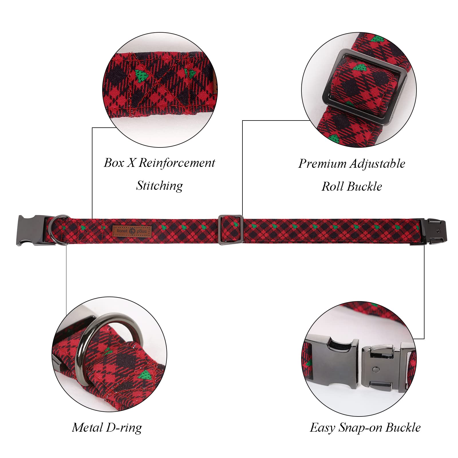 Collar Lionet Paws ajustable para cuello de 34-56 cm, crecimiento cómodo