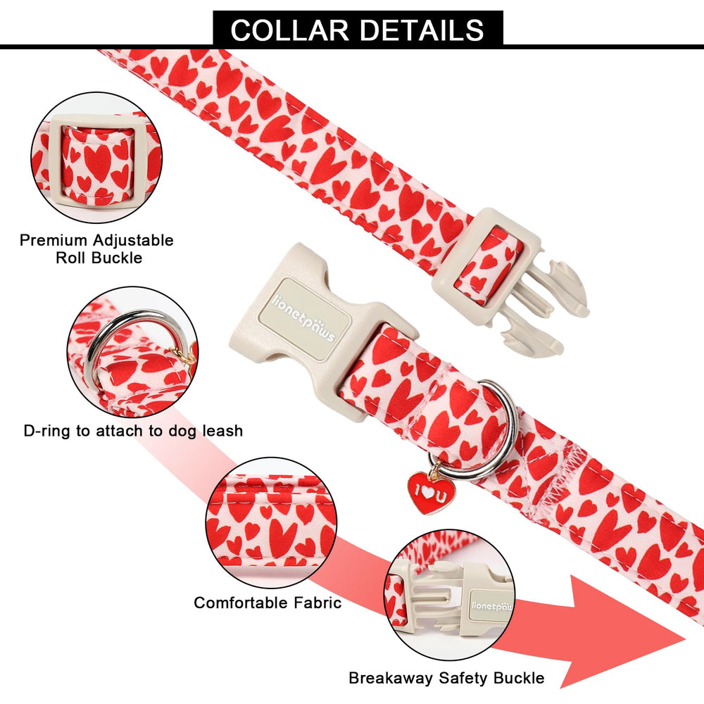 Lionet Paws collar con colgante de corazón, diseño distintivo para ocasiones especiales.