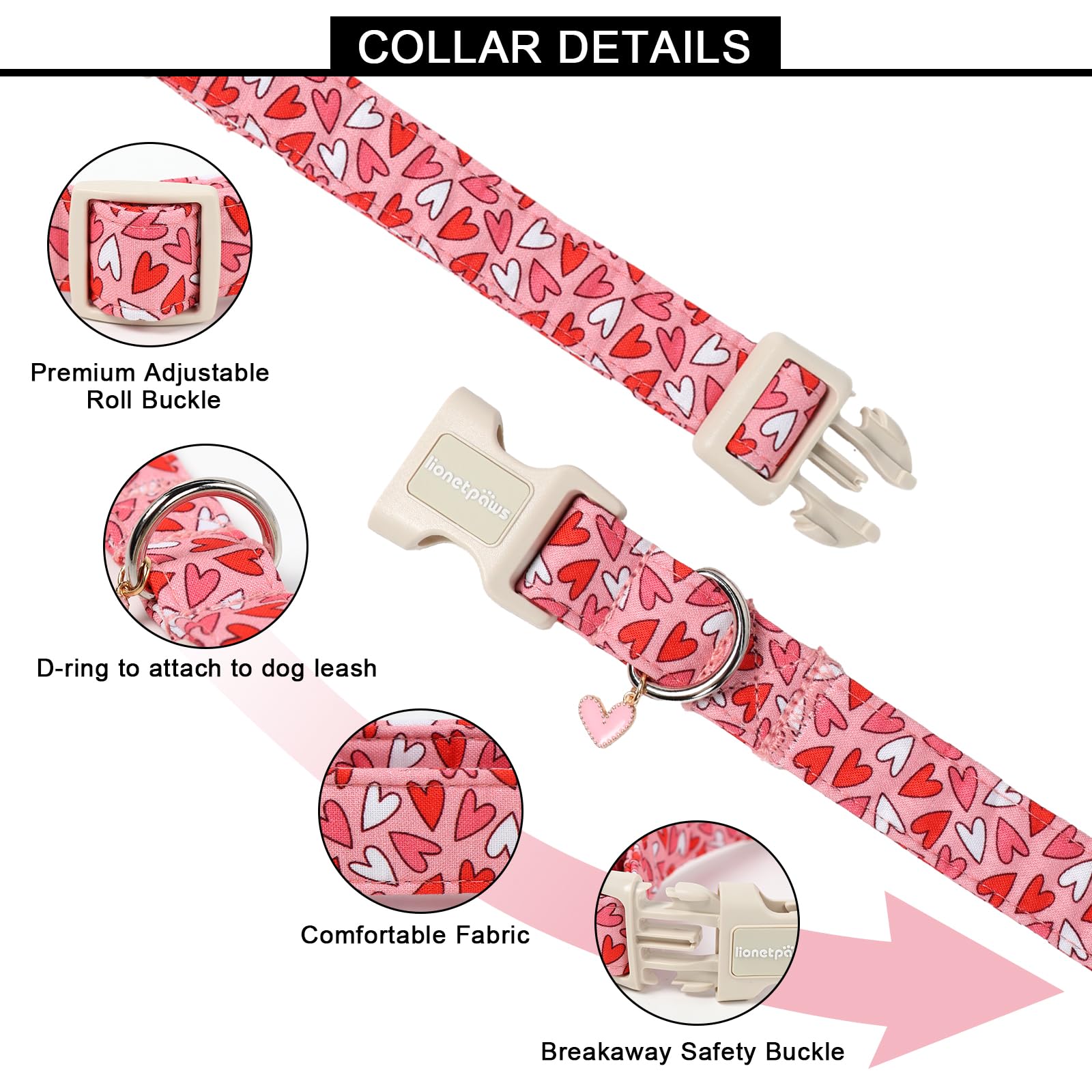 Collar Lionet Paws con colgante corazón, estilo para ocasiones especiales.