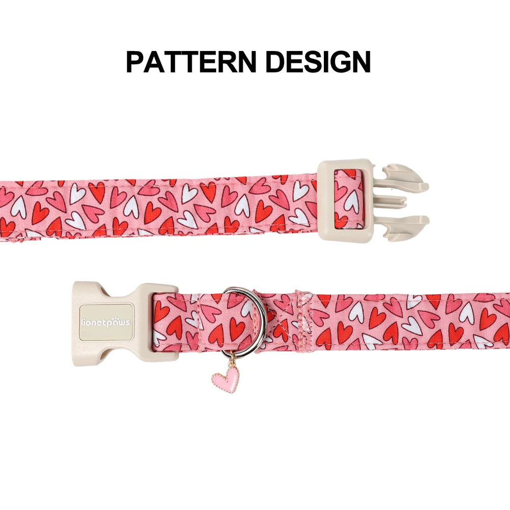 Detalle del colgante corazón en el collar Lionet Paws.