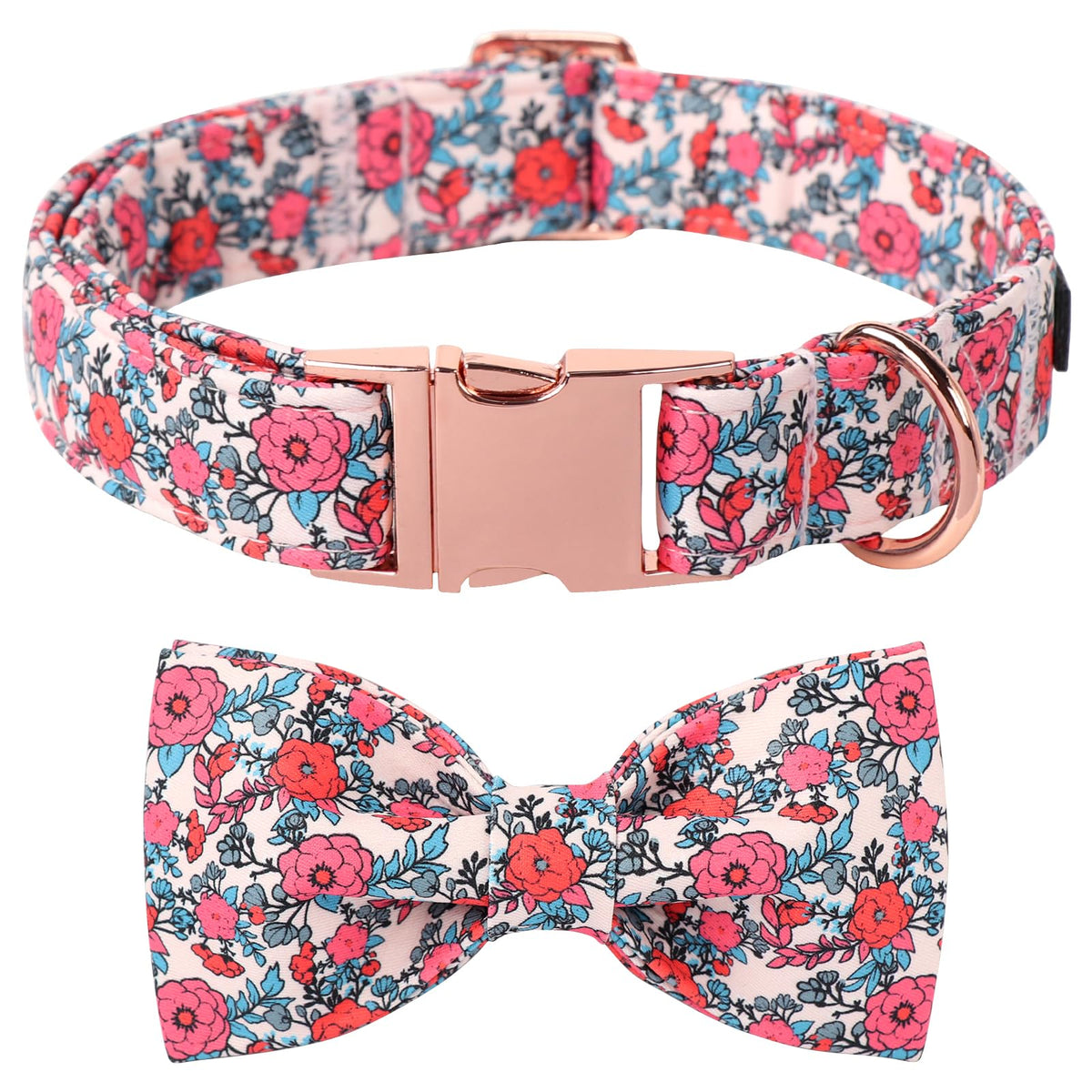 Collar Lionet Paws con flores rosa para paseos elegantes y fotos