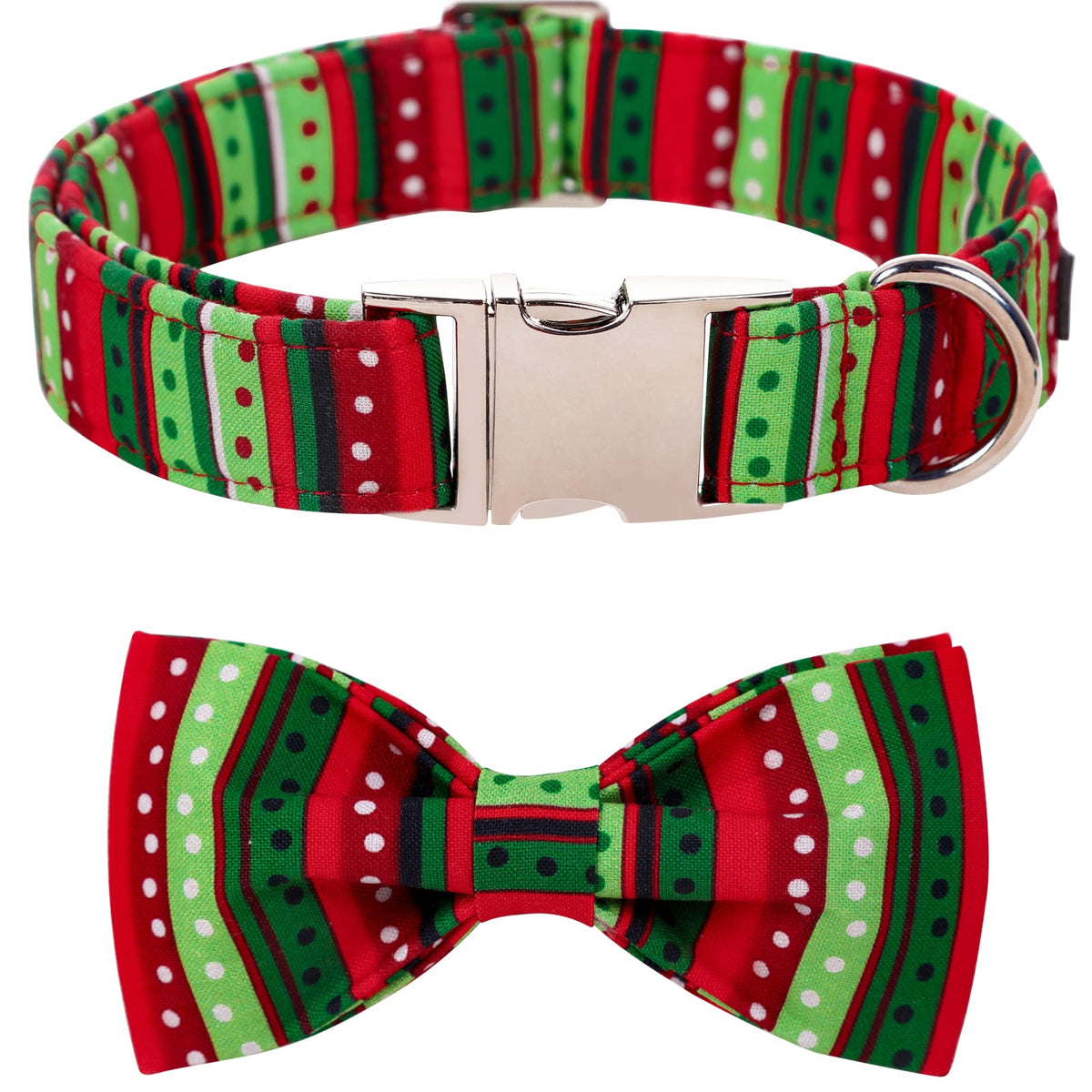 Lionet Paws collar navidad con lazo para perros, perfecto para fotos festivas.