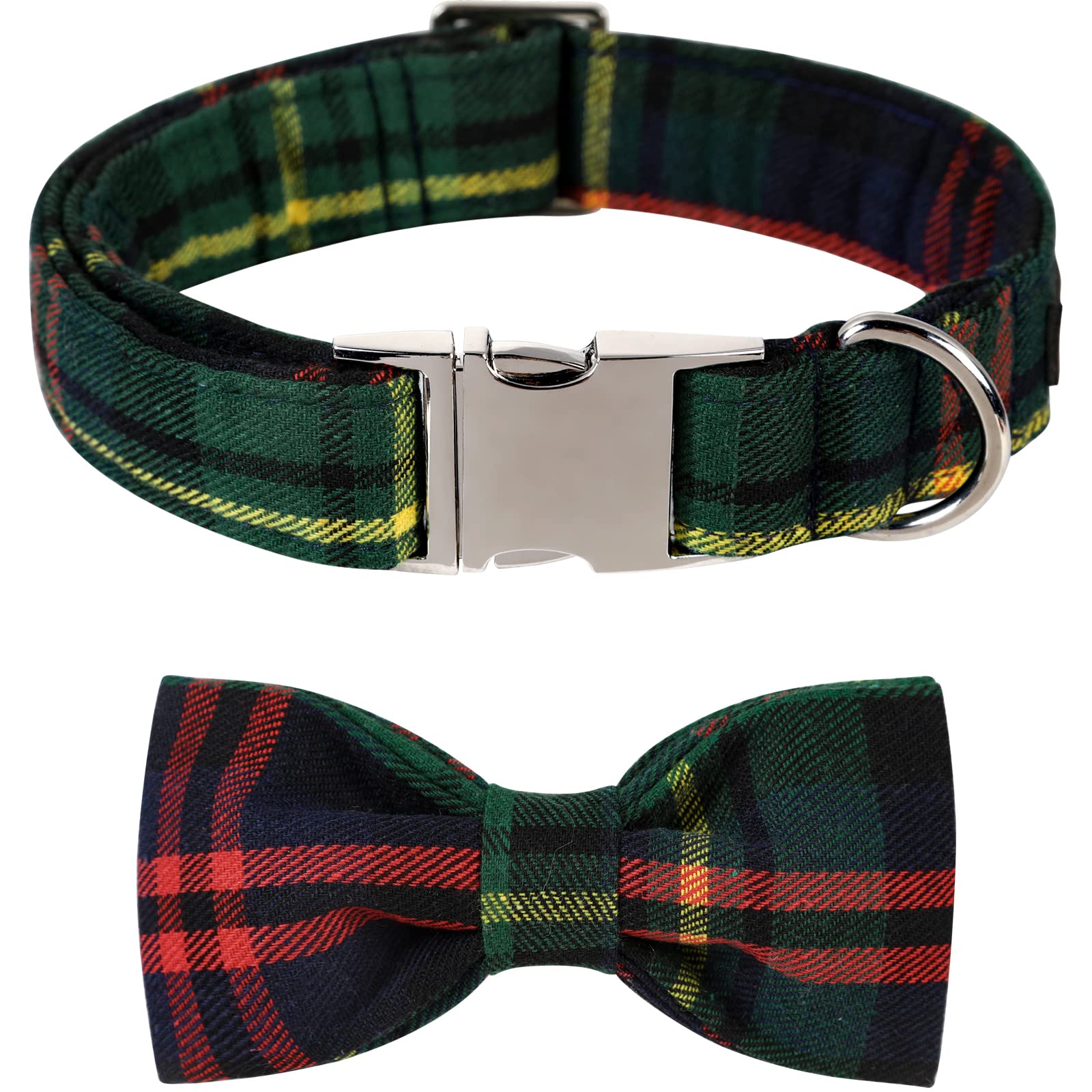 Collar Lionet Paws con pajarita verde, ideal para navidad y fotos festivas.