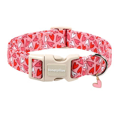 Collar Lionet Paws rosado con cierre plástico, cómodo y seguro para paseos.