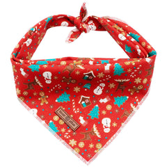 Panuelo Lionet Paws para perro con diseño navideño único, ideal para fotos festivas.