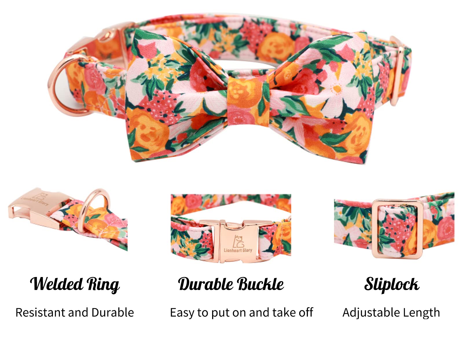 Collar ajustable en algodon Lionheart Glory para comodidad diaria.