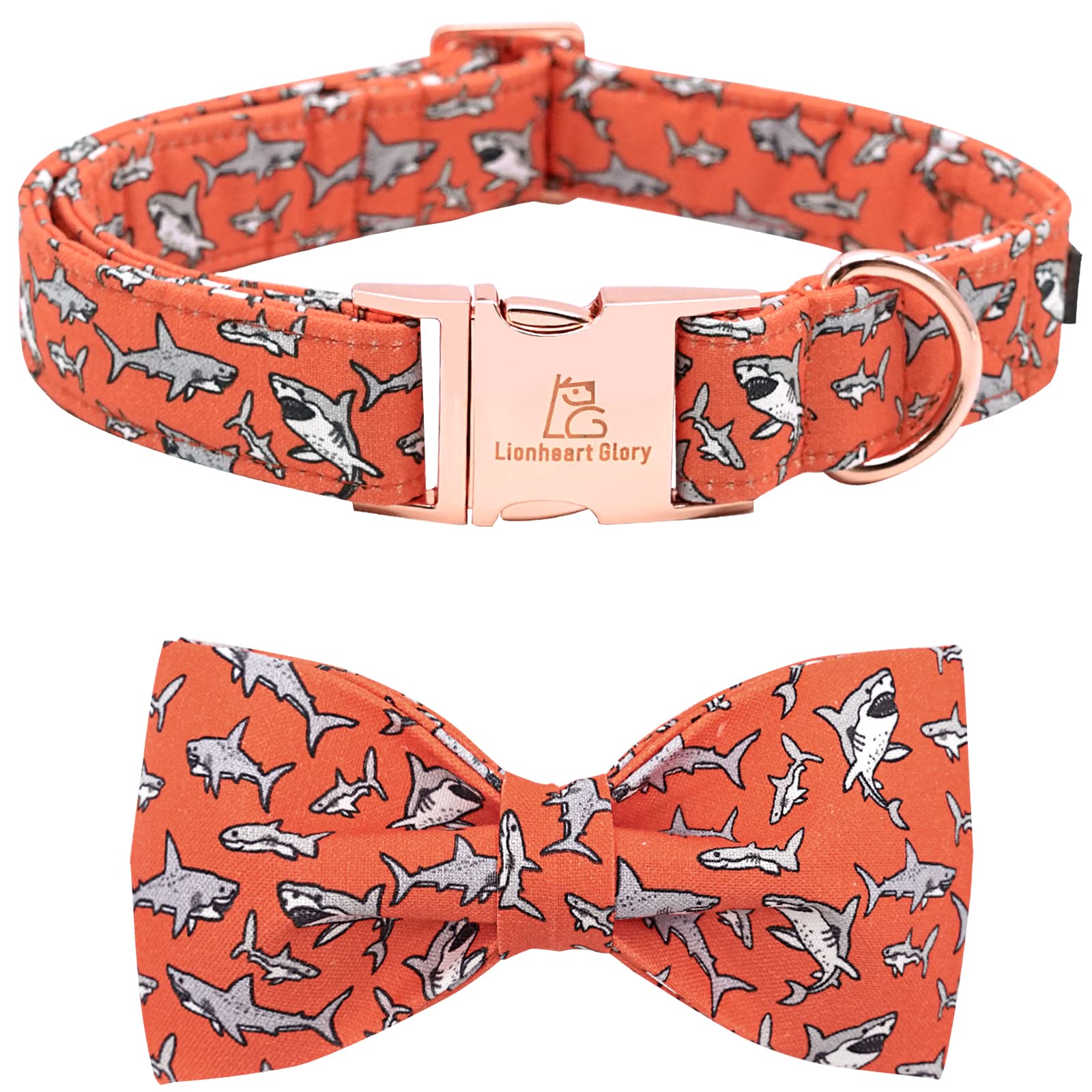 Collar Lionheart Glory con impresión de tiburón, ajuste cómodo para perros pequeños.