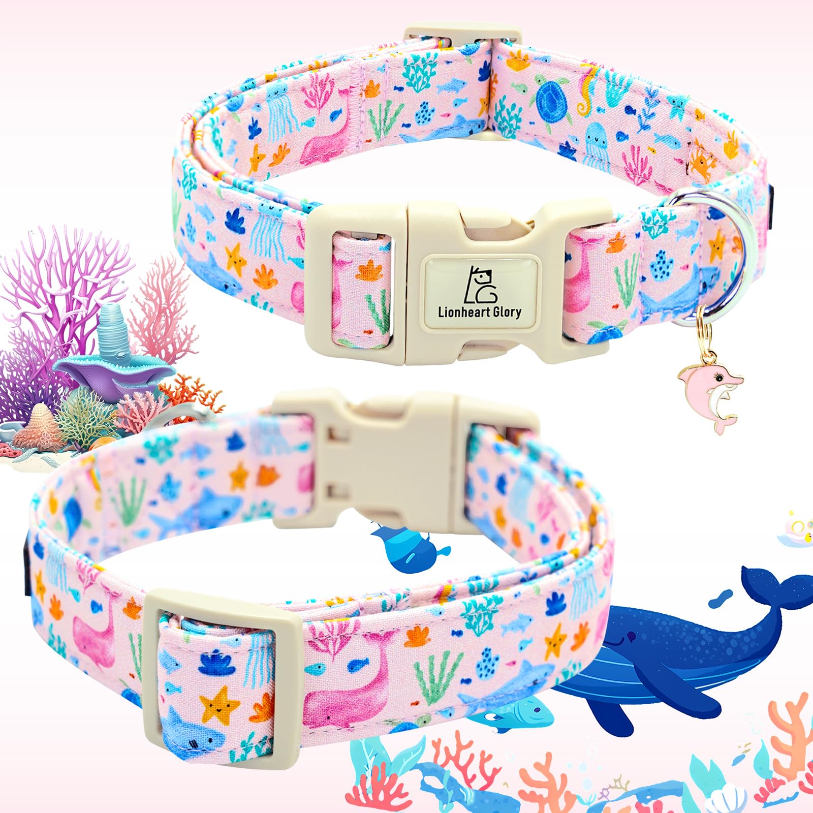 Collar Lionheart glory rosa, ajuste S cómodo para juego diario.