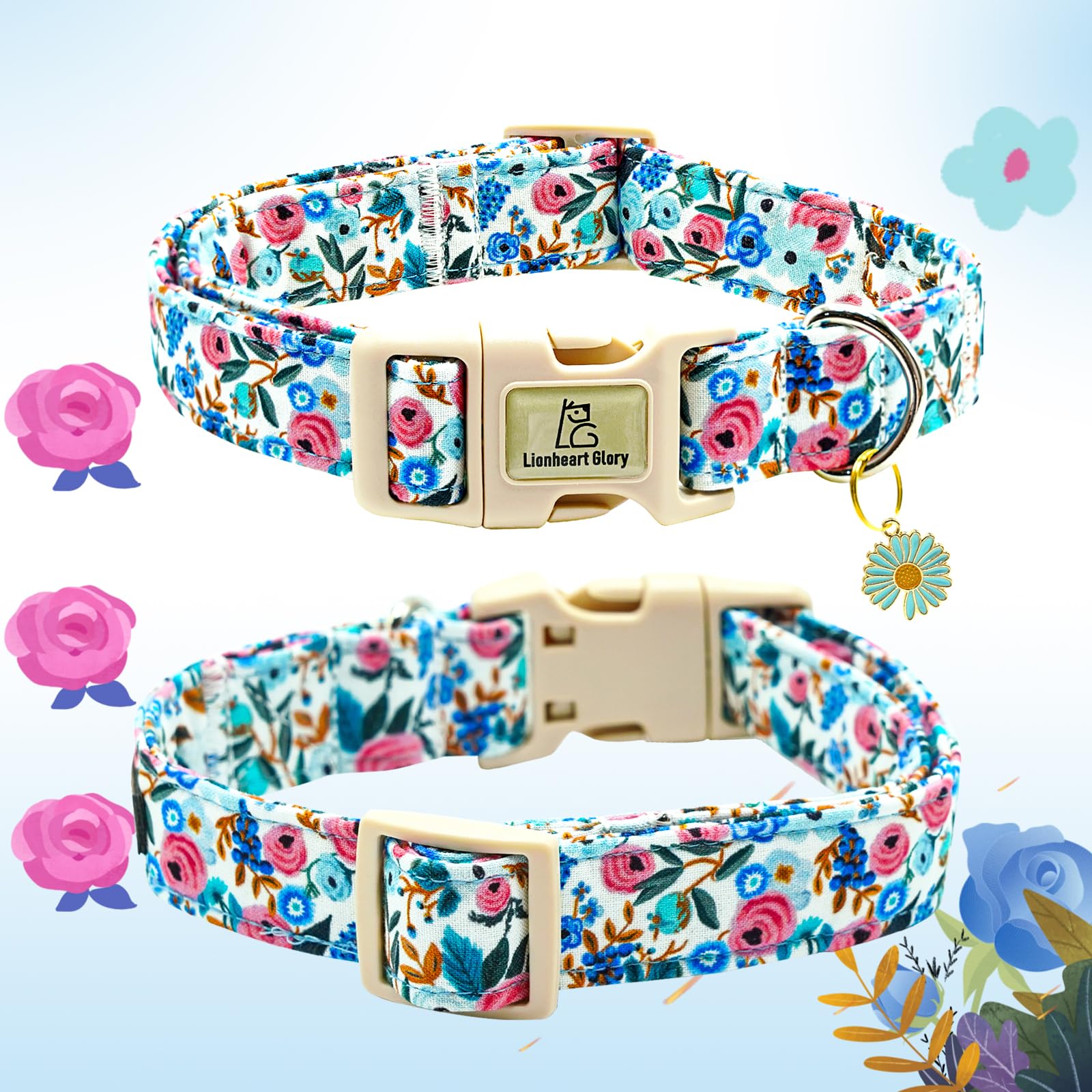 Collar Lionheart Glory con anilla en D soldada para mayor durabilidad y seguridad.