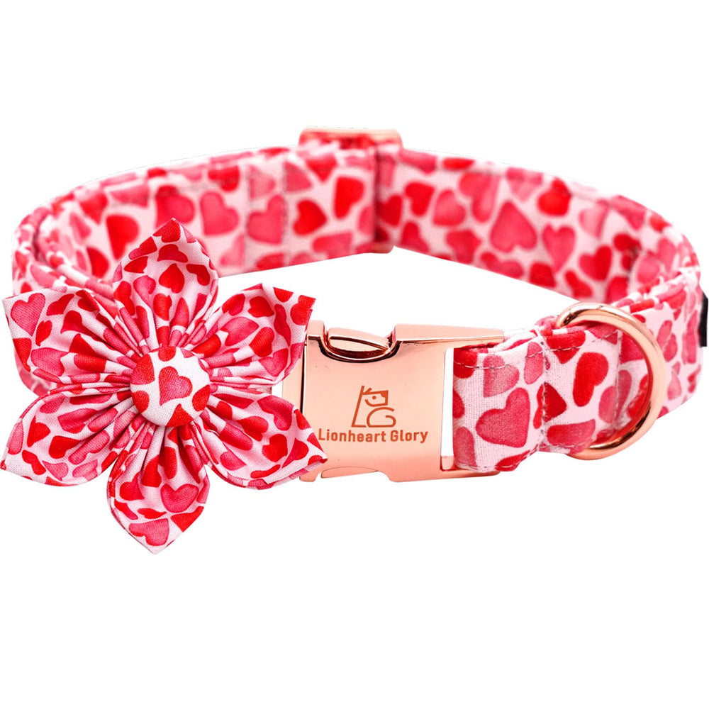 Collar Lionheart Glory con lazo floral rosa, ideal para lucir en días especiales.