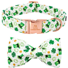 Collar Lionheart Glory con lazo verde, ideal para look festivo de Día de San Patricio para perros medianos.