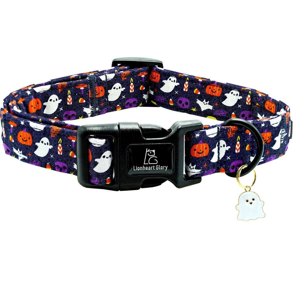 Collar Lionheart Glory con diseño de calabaza, cómodo para uso diario.