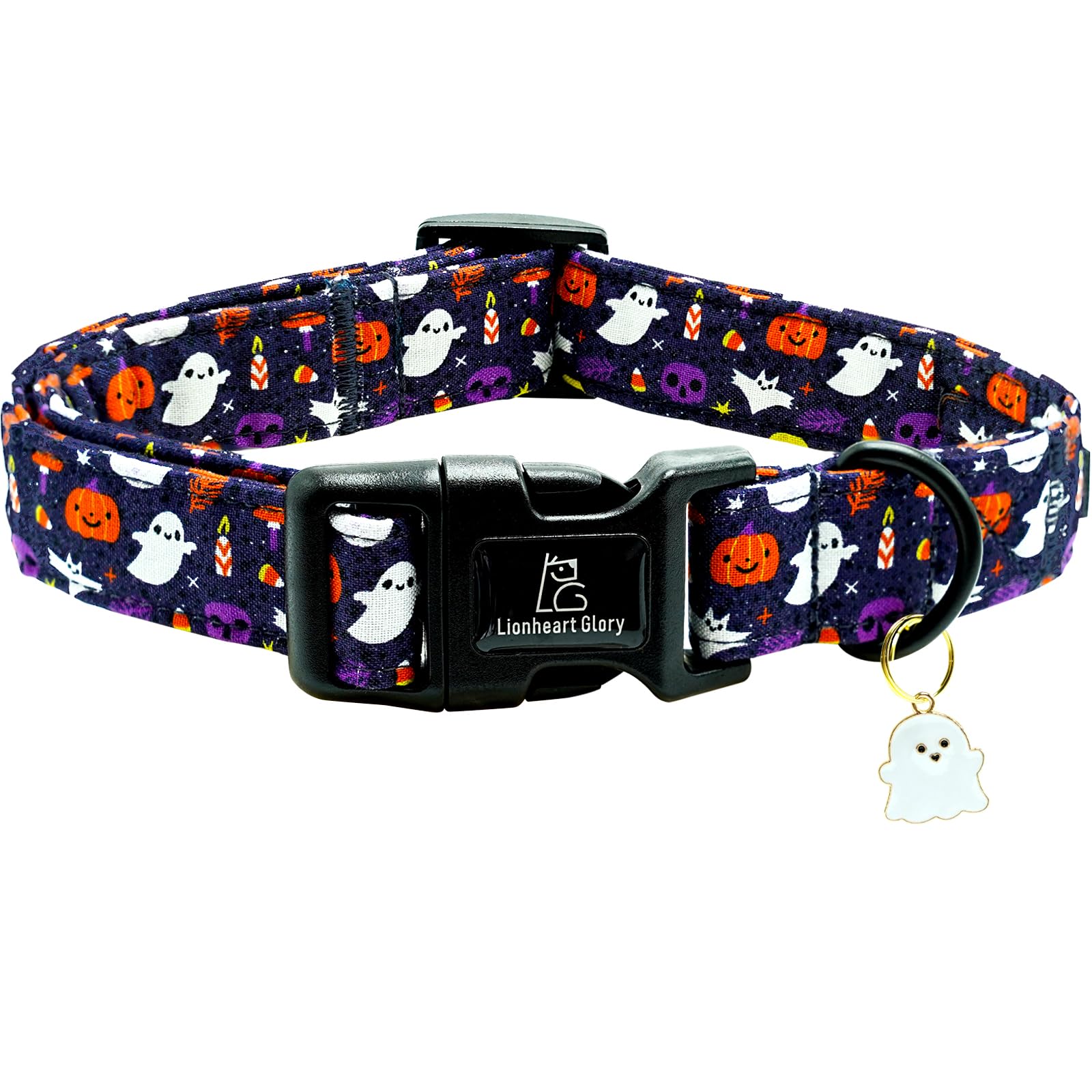 Collar Lionheart glory con calabaza de Halloween para perros, cómodo y festivo