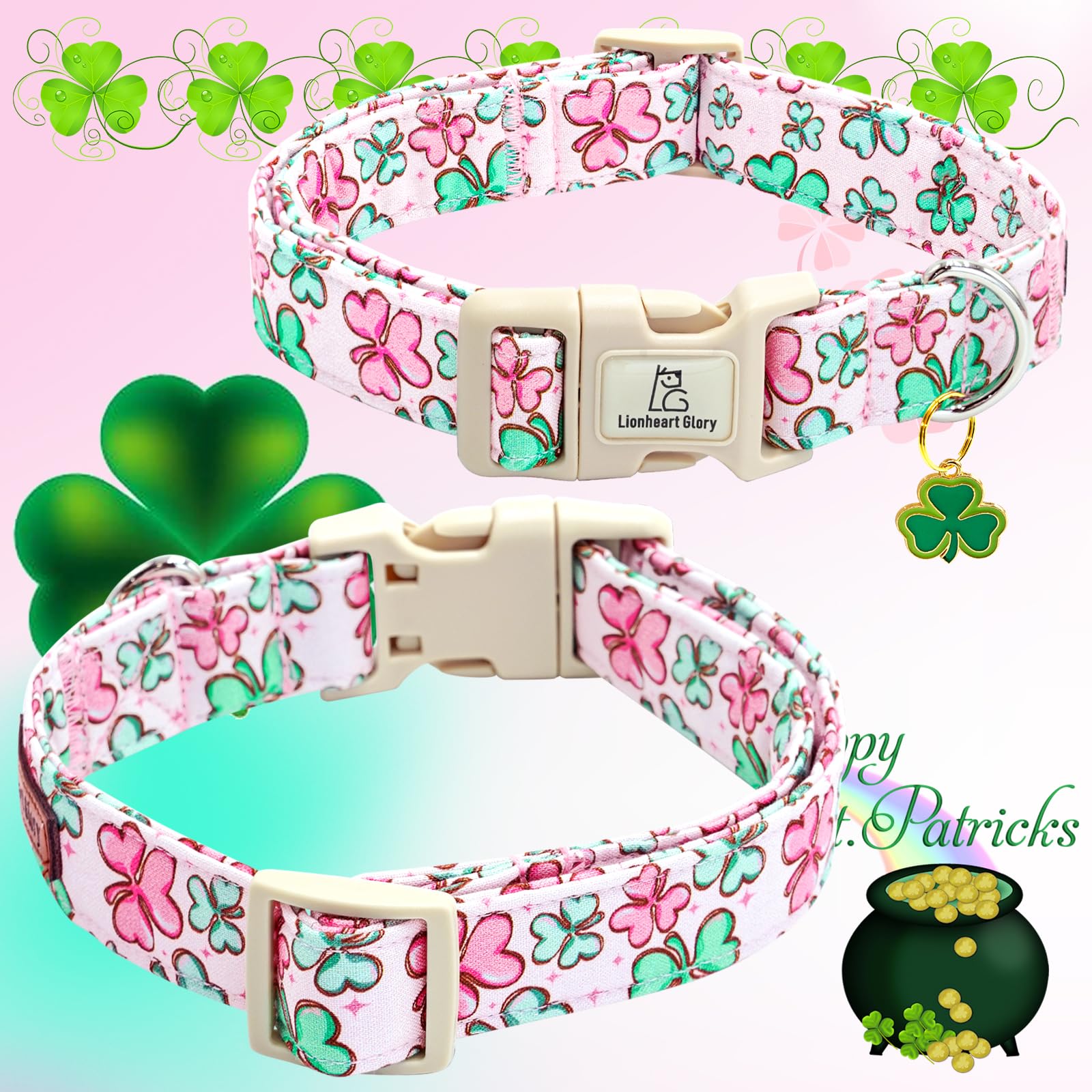 Collar con diseño rosado de Lionheart Glory, ideal para sesiones de fotos.