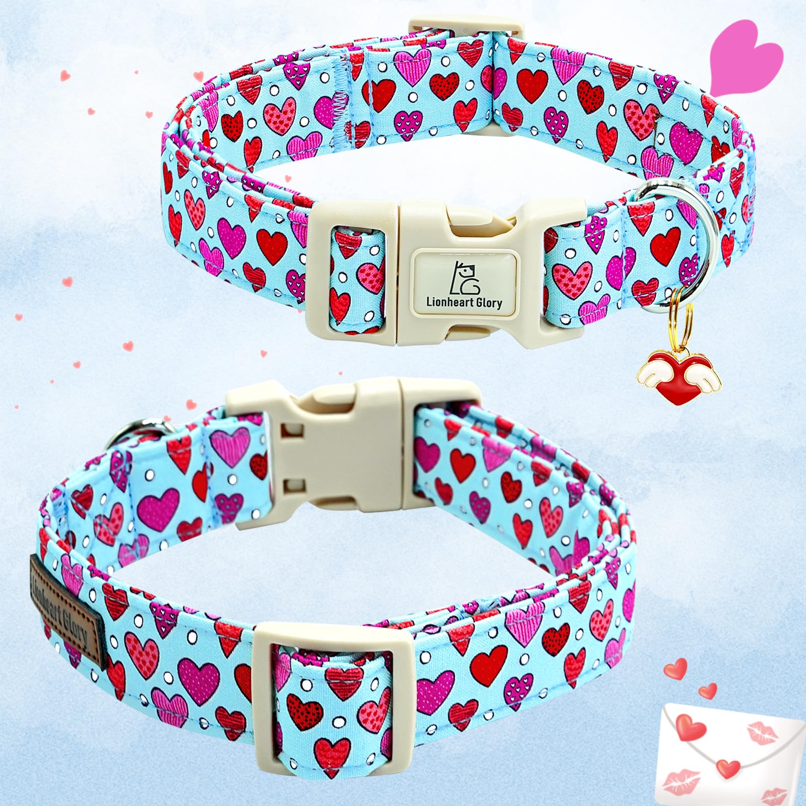 Collar Lionheart Glory con diseño único de corazones.