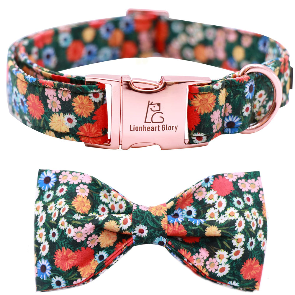 Collar floral Lionheart Glory ajustable para perros, cómodo para uso diario.