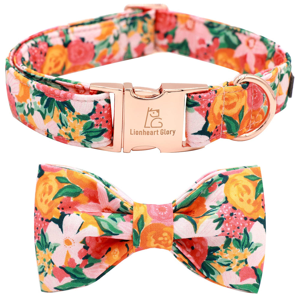 Collar floral con lazo detalle de Lionheart Glory para paseos con estilo.