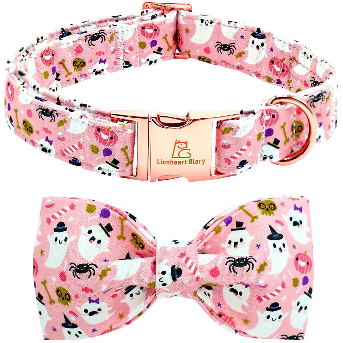 Lionheart Glory collar Halloween con lazo para sesiones de fotos y paseo diario.