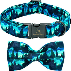 Collar Lionheart glory con lazo verde, ideal para paseos con estilo en perros pequeños.