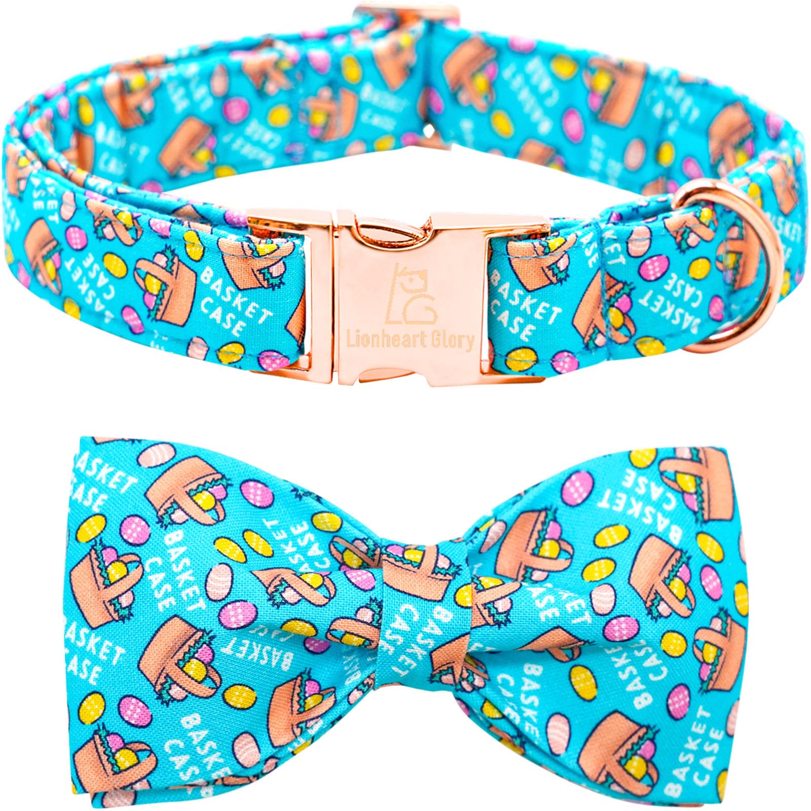Collar Lionheart Glory con lazo colorido para cachorros, ideal para paseos.