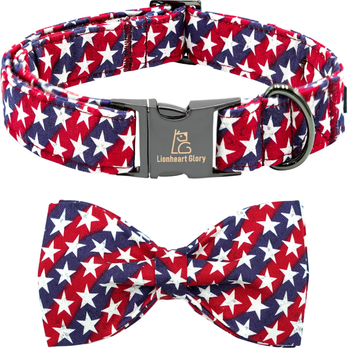 Collar Lionheart Glory con bandera americana para desfiles y celebraciones.
