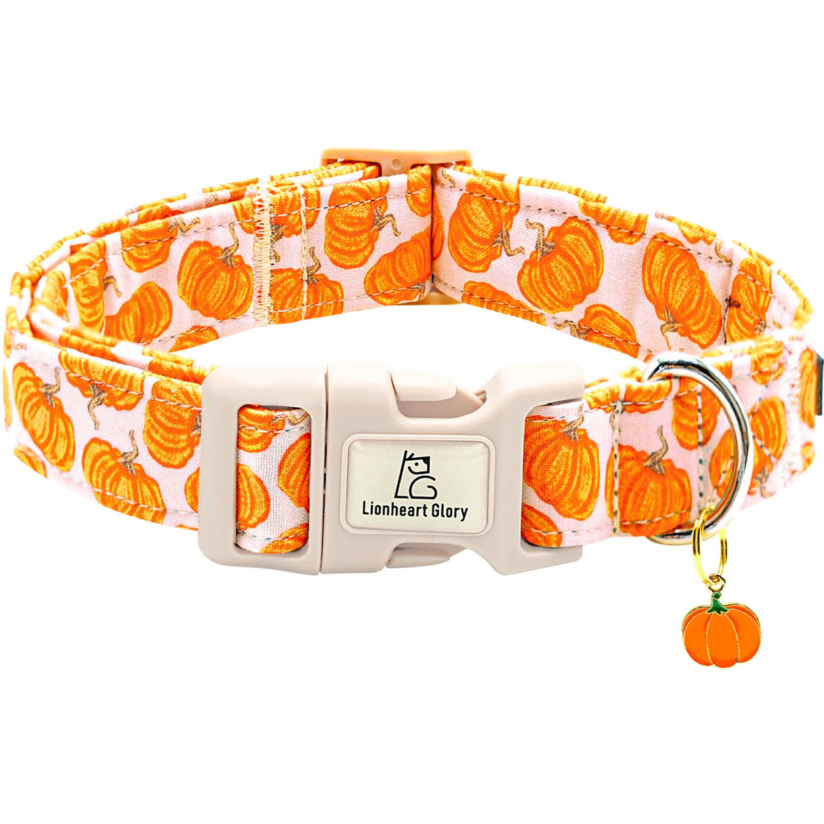 Collar Lionheart Glory color calabaza rosa, suave para paseos diarios.