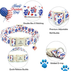 Collar Lionheart glory diseño patriótico para perros durante celebraciones.