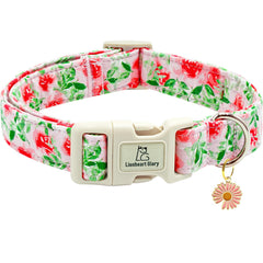 Collar Lionheart Glory con flor rosa, perfecto para paseos diarios y look adorable.