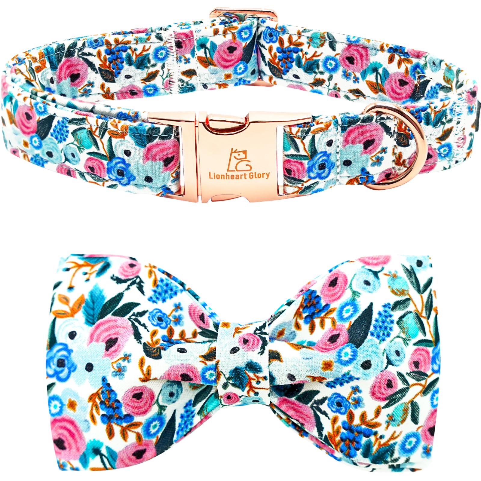 Collar Lionheart Glory con lazo floral para perro, estilo primaveral y cómodo.