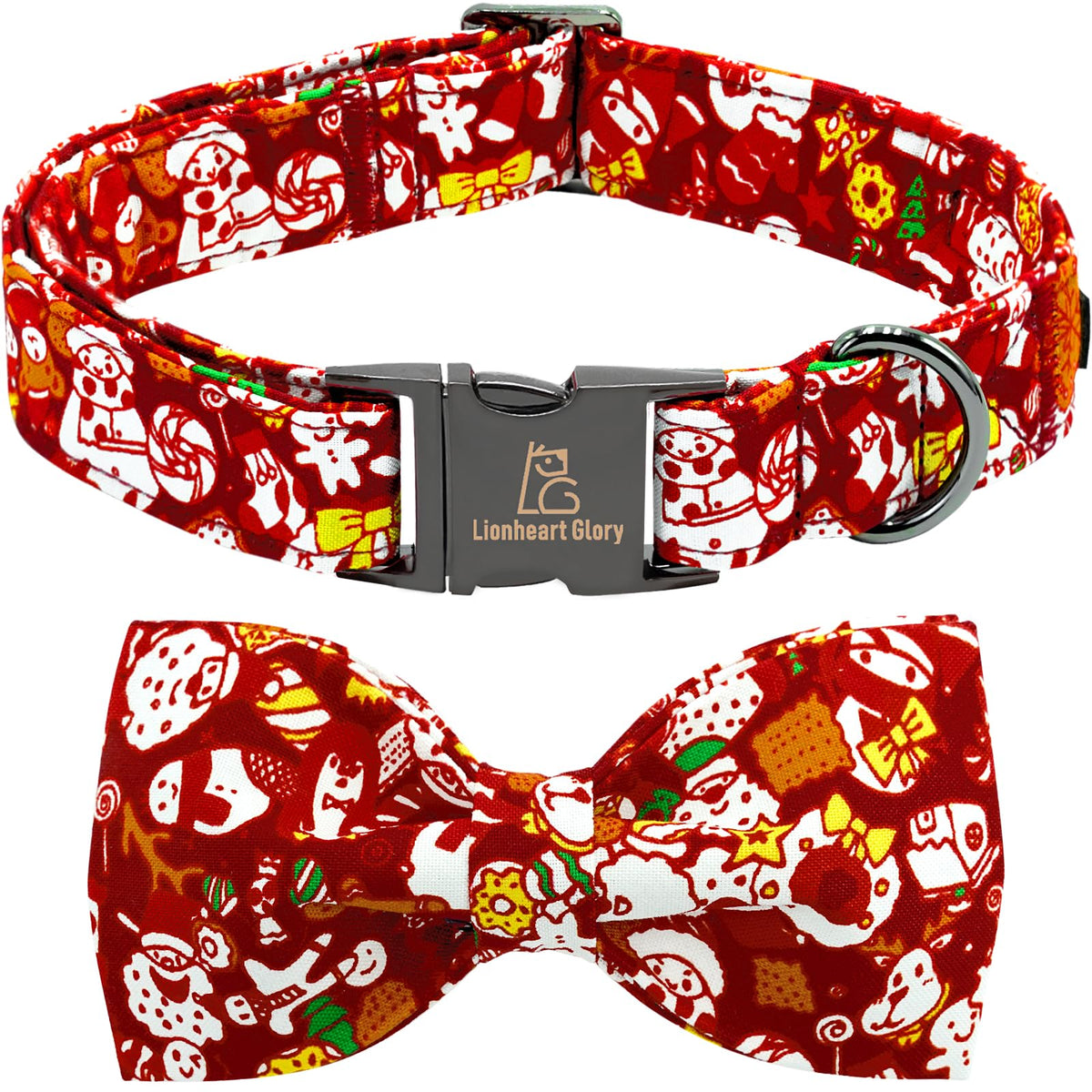 Collar Lionheart glory con lazo rojo Navidad para perros XS, cómodo y seguro.