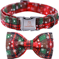 Collar Lionheart Glory para Navidad con cuadros, suave y cómodo para paseos festivos