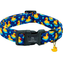 Collar Lionheart Glory con patrón patito, cómodo para paseos diarios.