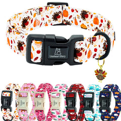 Collar Lionheart glory con motivo de pavo y calabaza, ideal para el otoño.