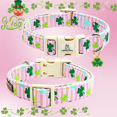 Collar Lionheart Glory ajustable trebol rosa, ajuste cómodo para varios tamaños.