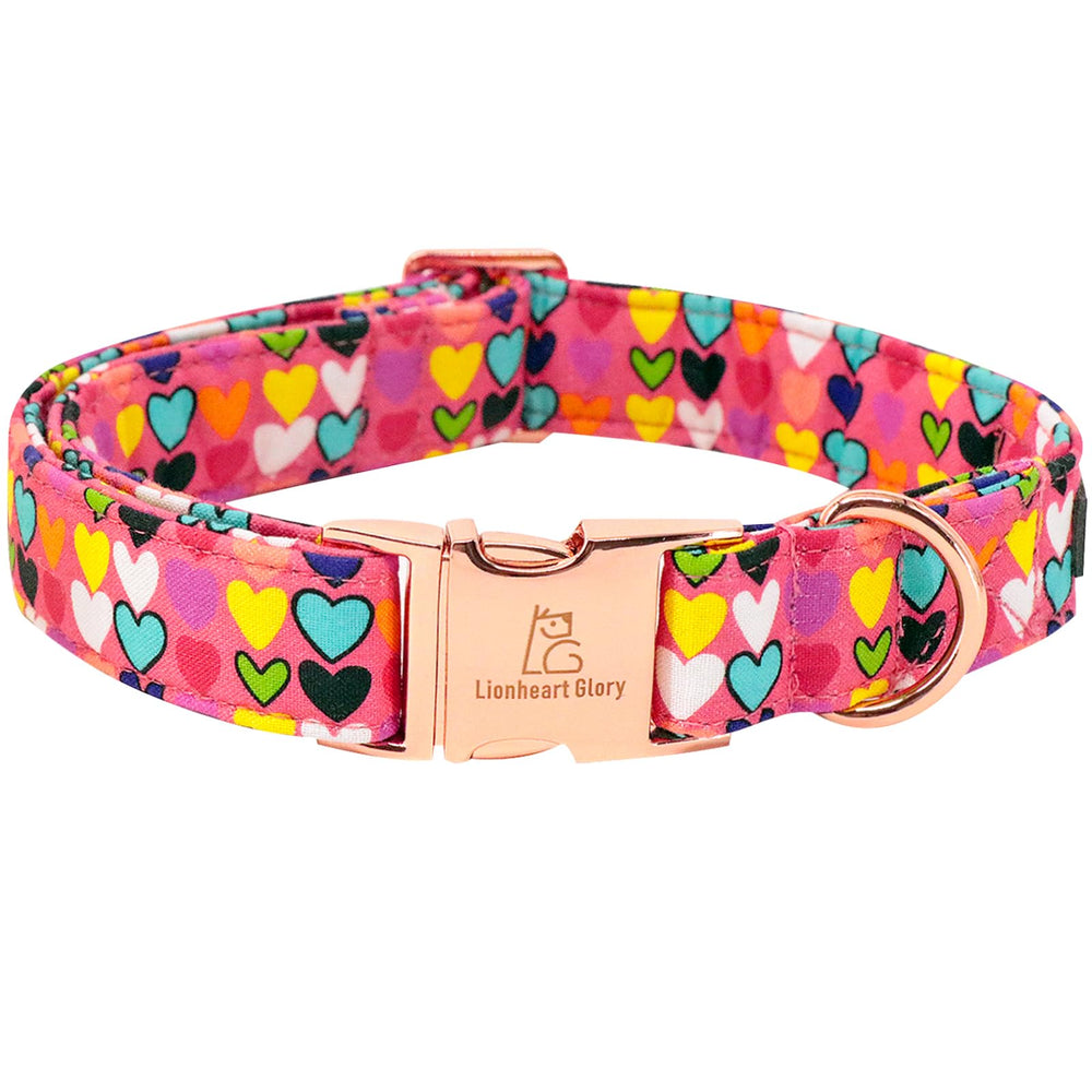Collar Lionheart Glory San Valentín con corazones para perros grandes, ideal para paseos