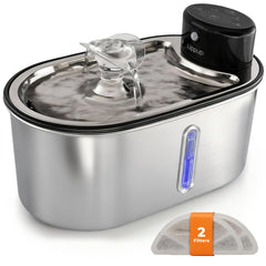Bebedero LIPPUP para gato en acero inoxidable, capacidad 3.2 L, diseño elegante