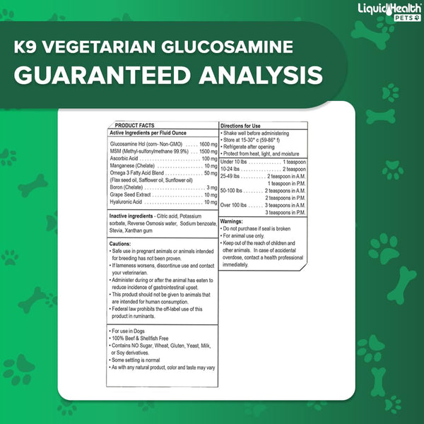 LiquiHealth K9 Glucosamina: perro mayor cómodo con movimientos fluidos.