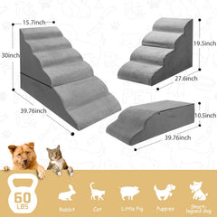 LitaiL escalera de 4 niveles para mascotas, ideal para camas altas.