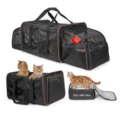 LitaiL transporte para gatos con dos compartimentos expandidos para dos felinos