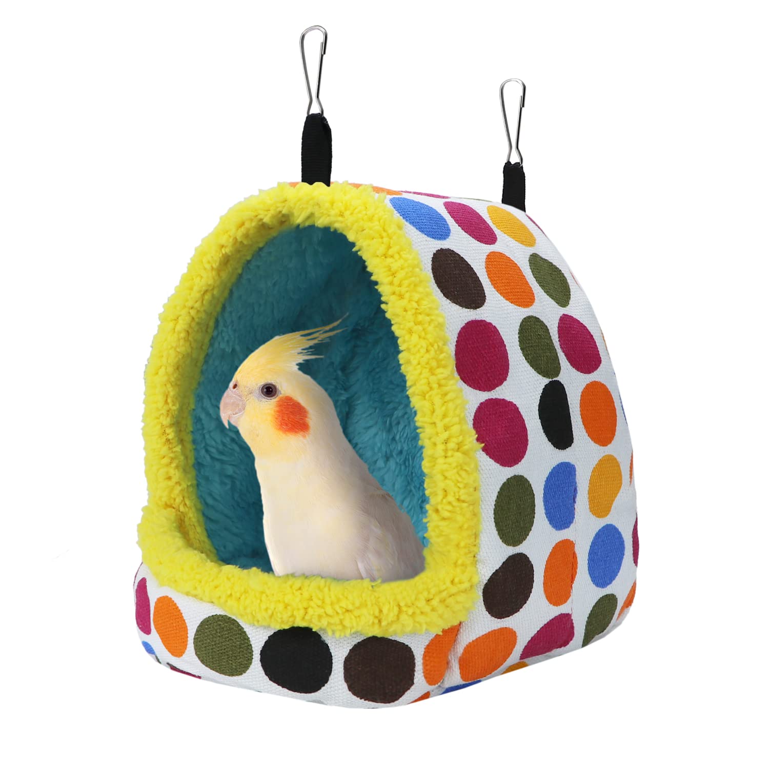 Litewoo hamaca para aves, nido de peluche frontal, opción cálida para descanso.