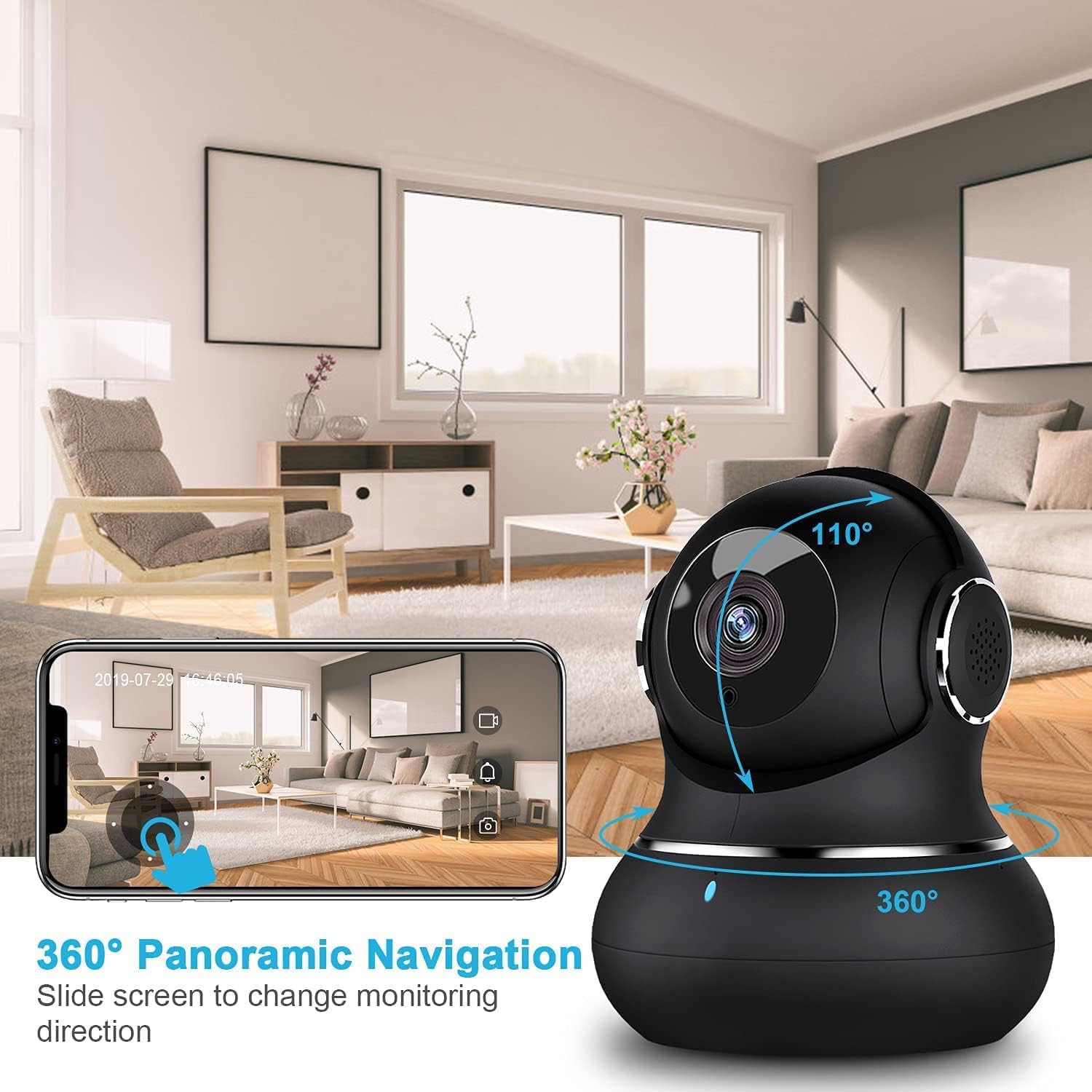 Litokam 2K camara interior almacenamiento nube – acceso remoto a grabaciones.