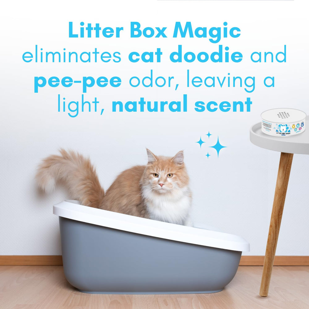 Litter Box Magic, gel absorbente elimina olores en la caja de arena.