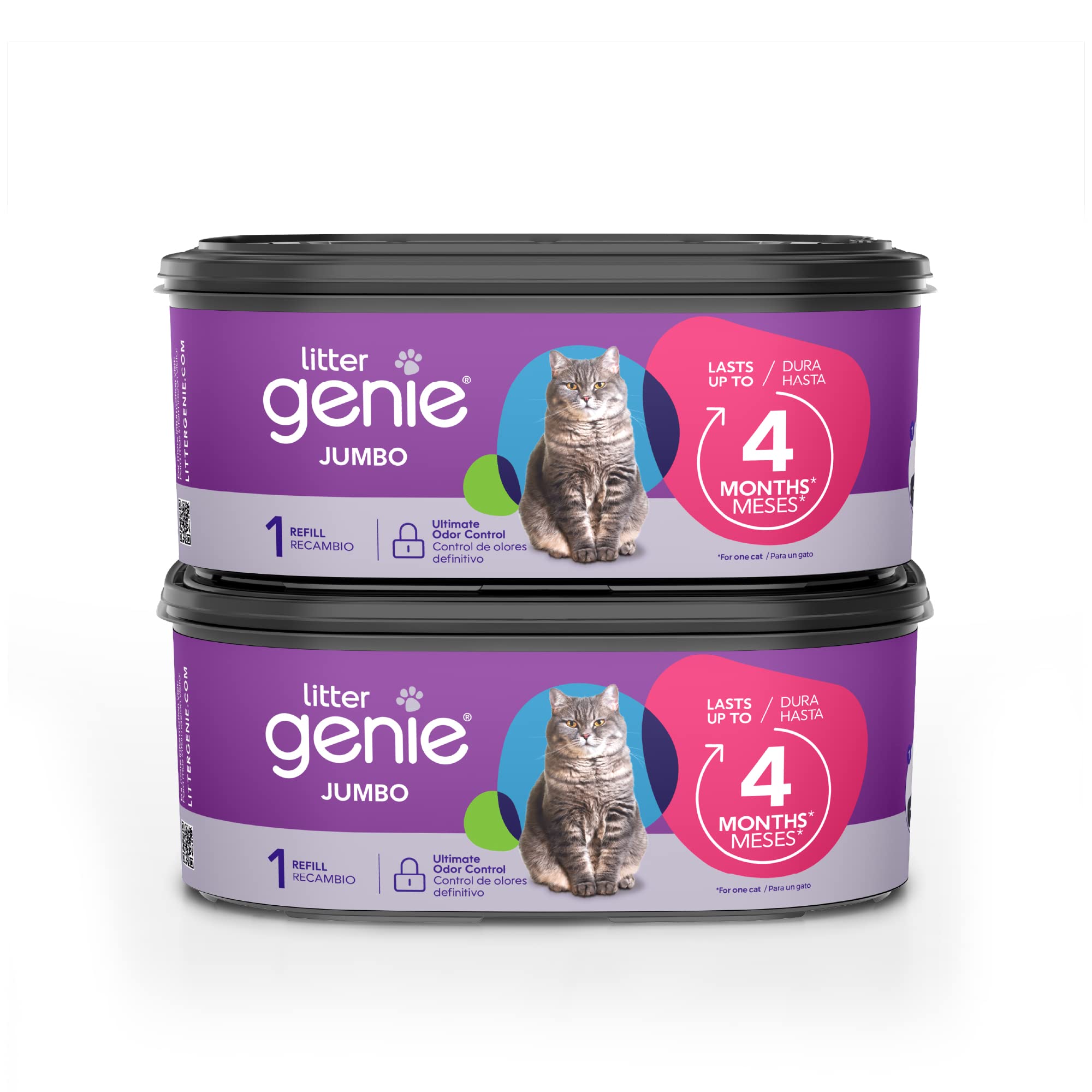 Litter Genie bolsas relleno jumbo para uso diario y control de olores
