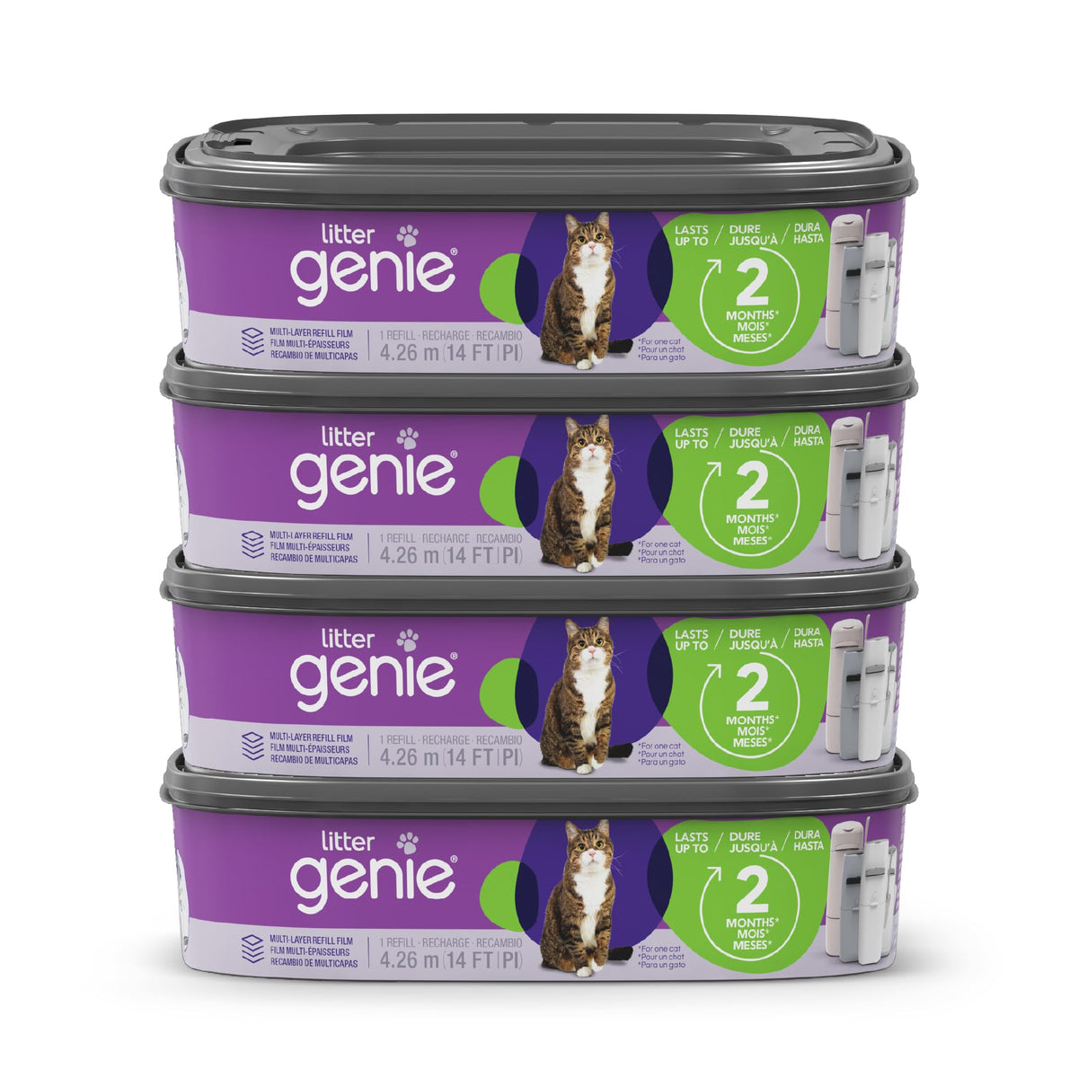 Litter Genie recambio estandar con 14 pies de film para control de olores.