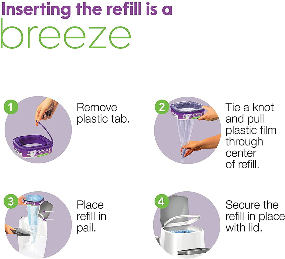 Diseño morado de Litter Genie para un hogar ordenado.