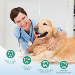 LITUEPET Polvo dental para perros: mezcla sin enjuague tras las comidas.
