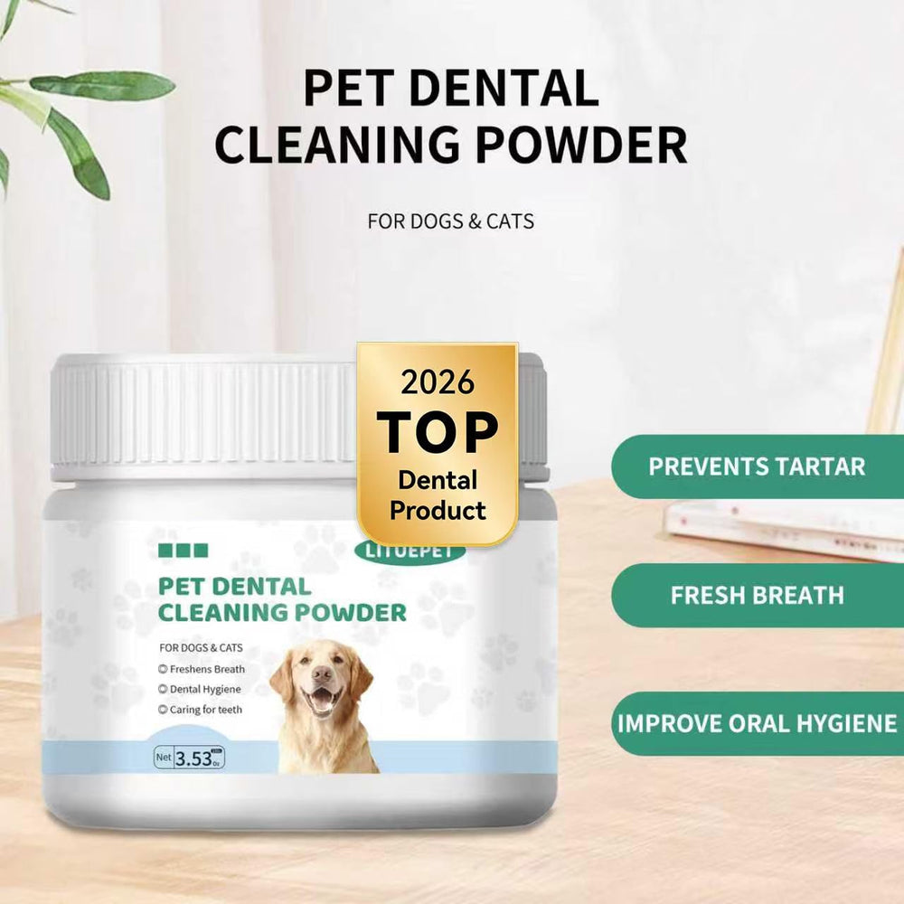 LITUEPET Polvo dental para perros: sabor pollo, opción sabrosa.