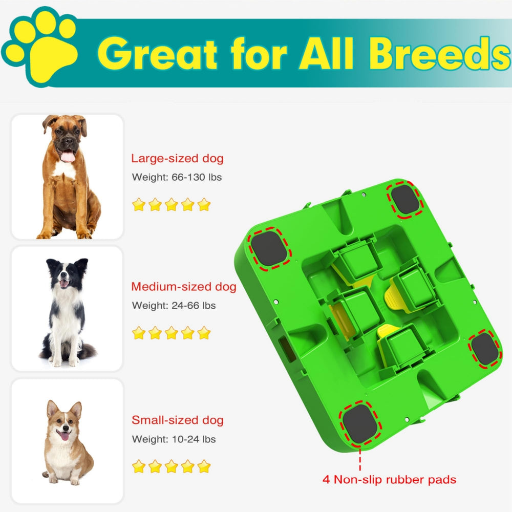 LiuMelinda toma-alimentos para perro, juego verde.