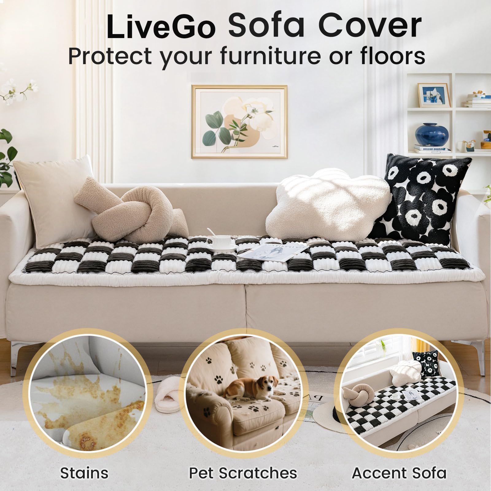 LiveGo cubre antideslizante con silicona, mantiene el mueble en su posición.