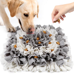 LIVEKEY Alfombra olfativa para perros en gris y blanco, estimula el olfato durante el juego.
